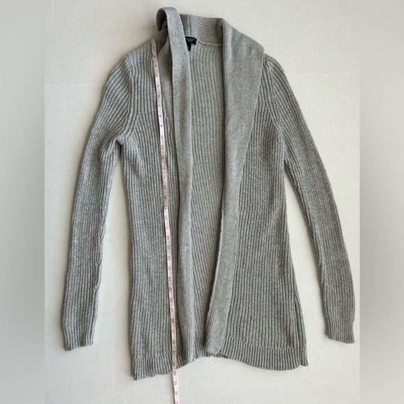 Talbots Women's Gray Lambswool Open Knit Cardigan Sweater Small Petite - Picture 5 of 12